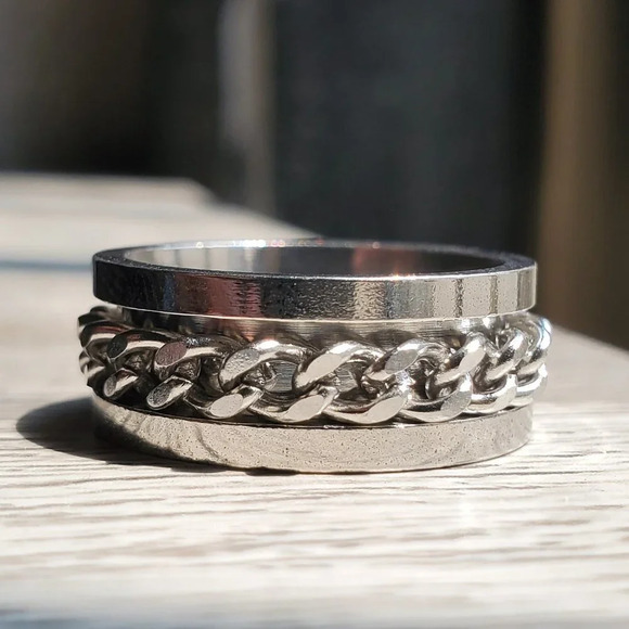 Stainless Steel Fashion Spinner Ring for Men/Women, AAAQL1017 - Picture 1 of 11